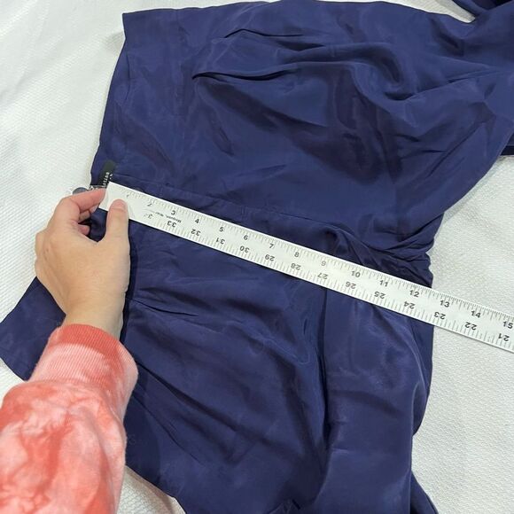 Cristina Ehrlich Navy Blue‎ Wide Leg 100% Rayon Pants - Picture 9 of 10